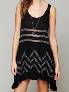 Free People Voile and Lace Trapeze Slip